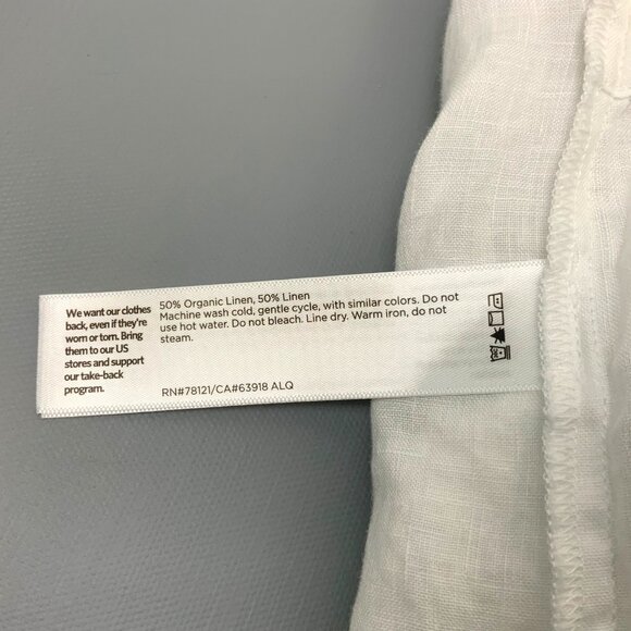 Eileen Fisher Handkerchief Linen Drawstring 3/4 Sleeves Top White Sz L - Picture 14 of 16